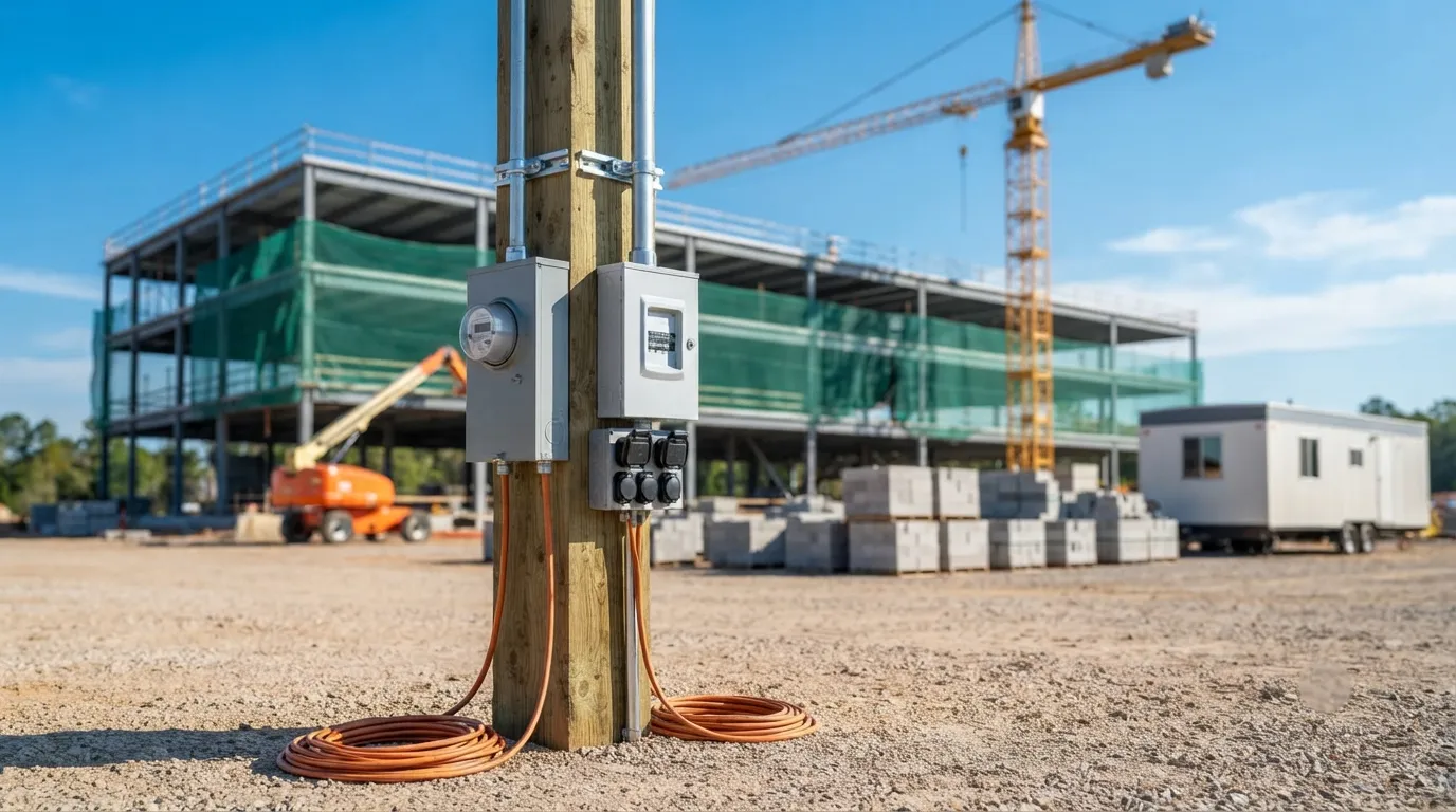 Temporary Power Pole in Turlock, CA